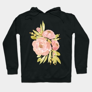 Blush pink watercolor roses Hoodie